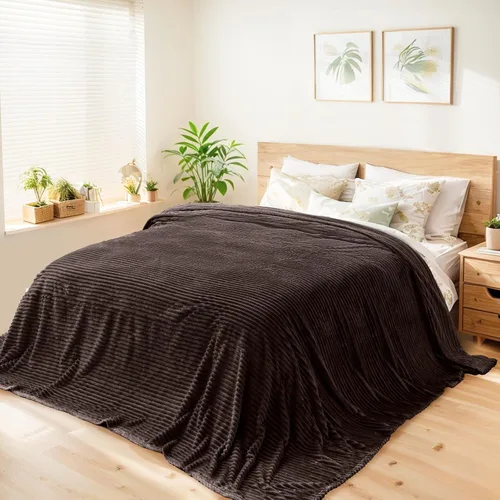 Miniatura 52 de Vessia - Manta de forro polar de franela (50x70 pulgadas), manta 3D de jacquard negra, esponjosa y cálida para sofá, sillón, cama, silla, 300GSM