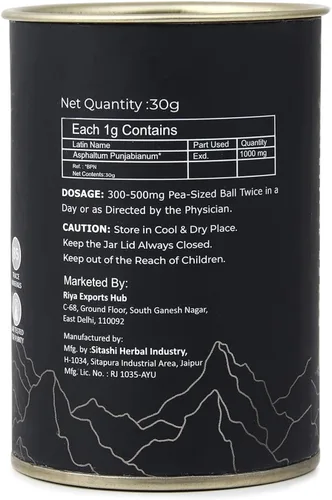 Miniatura 2 de Resina Shilajit de 1.06 onzas/30 gm de grado de alta potencia para hombres y mujeres 25 porciones de 400 mg para beneficios para la salud, impulso