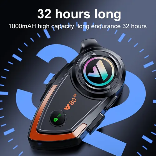 Miniatura 6 de Casco de motocicleta Auriculares Bluetooth 1,640.4 ft 2 Jinetes Casco Bluetooth Intercomunicador Auricular con CVC ruido Calidad de sonido Altavoces