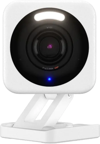 WYZE Cam v4 (último modelo), cámara de seguridad AI de 2.5 K, cámaras para interiores y exteriores para seguridad del hogar, monitor de bebé y Blanco