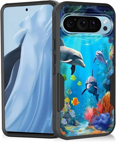 Miniatura 75 de Funda para Pixel 7a, resistente de doble capa híbrida de policarbonato duro de goma suave a prueba de golpes para Google Pixel 7A 6.1 pulgadas