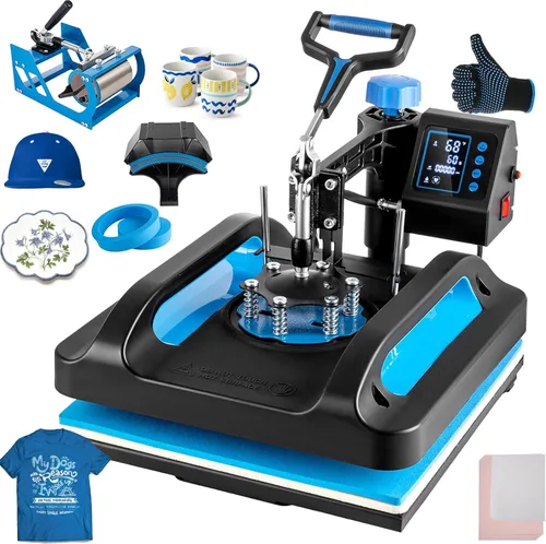 Leomru - Máquina de prensa de calor 5 en 1, prensa de calor de 15x15, máquina de prensa multifuncional para camisetas, prensa de calor de