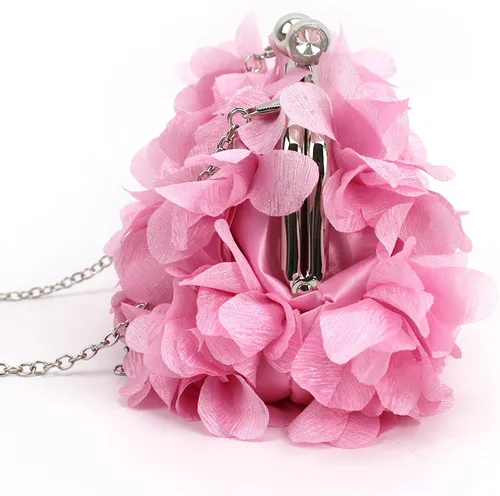 Miniatura 6 de Buddy - Bolso de mano de satén suave para mujer, con forma de rosa, para boda, fiesta