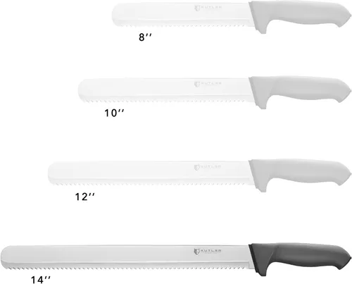 Miniatura 7 de KUTLER Profesional Cuchillo de pan de 14 pulgadas y cortador de pastel con borde dentado - Cuchería de acero inoxidable ultra afilada