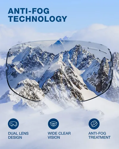 Miniatura 5 de ZIONOR X - Gafas de esquí - Gafas de snowboard con lente desmontable OTG para hombres, mujeres y adultos