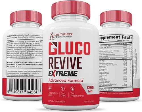 Miniatura 7 de Gluco Revive Extreme 1295MG Píldoras Glyco Support Fórmula avanzada Gluorevive Soporte de glucógeno formulado con cúrcuma berberina resveratrol ajo