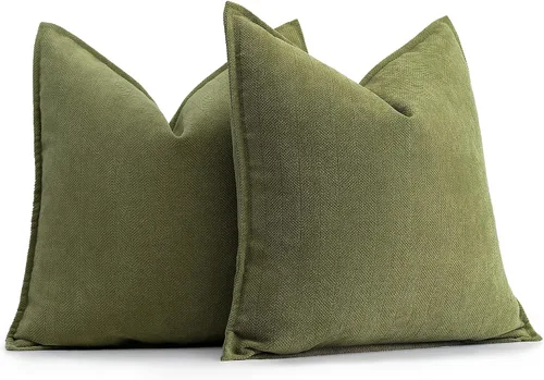 Miniatura 20 de ZWJD Fundas de Almohada para Lanzar de Color Rust 18x18 Juego de 2 Fundas de Almohada de Chenilla con Diseño Elegante Fundas de Almohada Decorativas