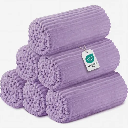 Miniatura 37 de Buryeah 6 Piezas Manta de Franela a Granel 50 x 60 pulgadas Manta para Pijamadas Boda al Aire Libre Manta Ligera, Certificado Oeko-tex Standard 100