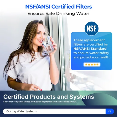 Miniatura 2 de iSpring FA15 Cartucho de Filtro de Agua Alcalino en Línea, 10" x 2" con Conexión Rápida de 1/4", Certificado NSF, Complemento para Sistemas