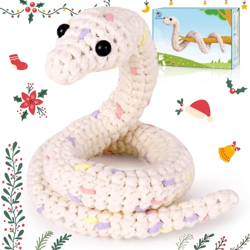 Miniatura 10 de Kit de ganchillo para principiantes, kit de inicio de ganchillo con tutoriales en video paso a paso, suministros de tejido de ganchillo Amigurumi
