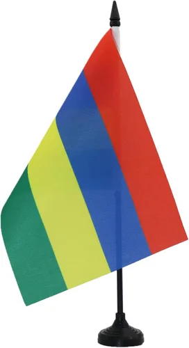 Miniatura 247 de AZ FLAG Sierra Leone Bandera de mesa 5'' x 8'' - Bandera de escritorio de Sierra Leona 21 x 14 cm - Bastón y base de plástico negro