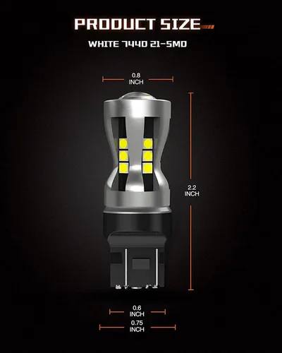 Miniatura 5 de SEALIGHT Bombilla LED 7440 7443, 6000K blanco brillante 3000LM para 7441 992 T20 W21W 7444 bombillas LED de repuesto para luces de marcha atrás