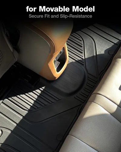 Miniatura 4 de 3W Alfombrillas para Hyundai Ioniq 5 2022-2024 (solo para consola móvil), revestimiento de suelo de TPE para todo tipo de clima, ajuste