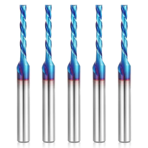 Miniatura 13 de HQMaster Broca de nariz de bola de enrutador de corte ascendente de 1/4 pulgadas de vástago de carburo sólido Broca de enrutador CNC