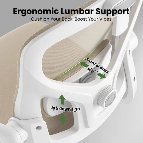 Miniatura 3 de Soohow Silla de oficina ergonómica, silla de escritorio de malla de oficina con reposabrazos de soporte lumbar ajustables, cómoda silla
