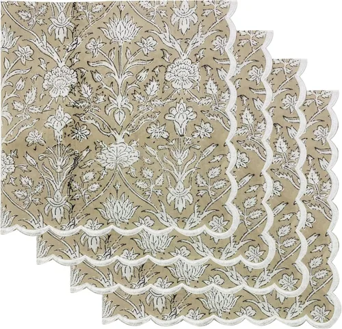 Miniatura 30 de Ridhi Juego de 4 servilletas bordadas reutilizables de algodón para bodas, fiestas, regalo diario para primavera, Pascua, San Valentín