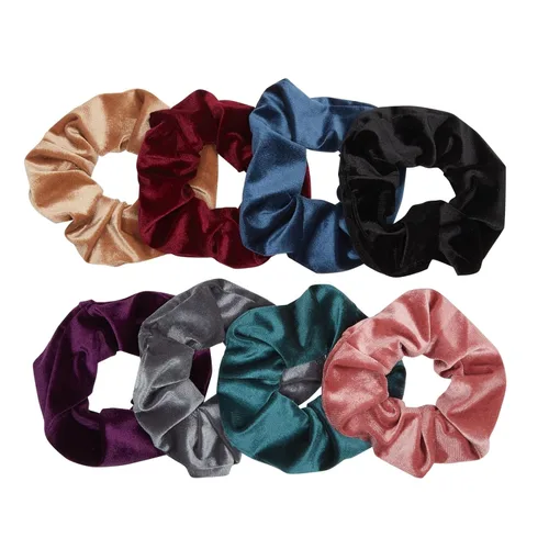 Miniatura 7 de Glamlily Paquete de coleteros de terciopelo Jumbo - Lazos de terciopelo de agarre suave - Soporte versátil para cola de caballo y accesorio