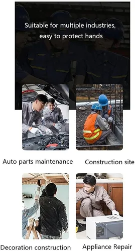 Miniatura 6 de 12 pares de guantes de trabajo de seguridad, guantes de jardinería, revestimiento de nitrilo antideslizante, guantes de inmersión