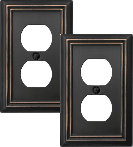 Miniatura 18 de OKAWYC Cubierta de Interruptor de Luz Doble Toggle/Decorador Individual Placa de Pared de Metal Adler, Paquete de 2 Bronce Envejecido 3 Gang
