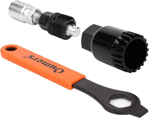 Miniatura 5 de Oumers Extractor de manivela de bicicleta y removedor de soporte inferior con llave de 0.630 in, herramienta de extracción de bicicletas, Naranja