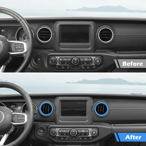 Miniatura 2 de RT-TCZ para Cubiertas de Rejillas de Aire del Tablero de Jeep Wrangler JL Vinilo Adhesivo Pegatinas Azul Bebé para Jeep Wrangler JL JLU Gladiator JT