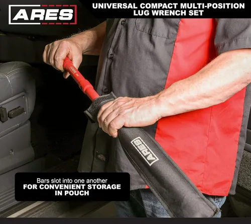 Miniatura 7 de ARES 57000 – Juego de llave de tuerca universal de 26 pulgadas con múltiples posiciones - Puntas de enchufe de 17 mm, 19 mm y 21 mm – Extremo