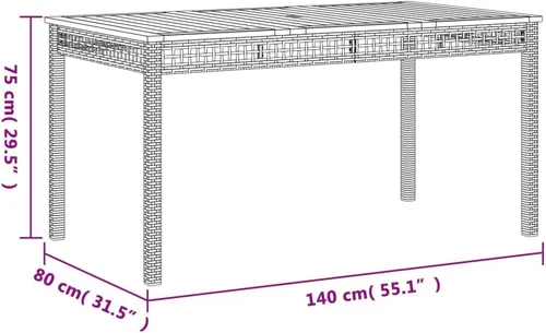 Miniatura 9 de 5-Piece Patio Dining Set Outdoor Furniture Grey Synthetic PE Rattan Modern Design for Garden, Balcony, and Porch