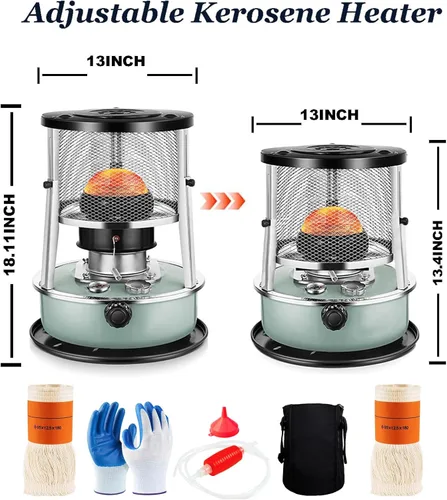 Miniatura 6 de Calentador y estufa de queroseno portátil 2 en 1, 9000 BTU, calentador de interior y exterior no eléctrico para camping, caza, cocina, hogar, garaje