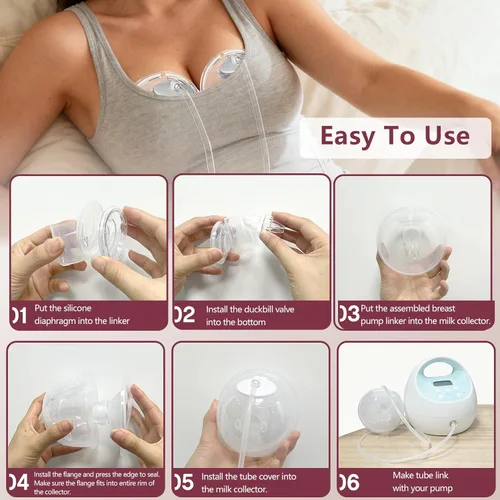 Miniatura 7 de CaraCups portátiles de 17 mm para recolección de leche, copas de recolección manos libres compatibles con Spectra S1/S2/9 Plus/SG, aptas para bombas