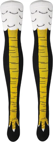 Calcetines de patas de pollo divertidos y locos por encima de la rodilla de 21.65 pulgadas, regalos divertidos para fiestas, calcetines novedosos