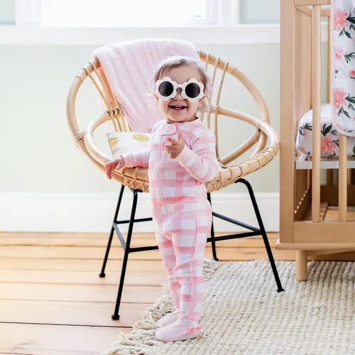 Miniatura 4 de Burt's Bees Baby Pijama para bebé niña, 100% algodón orgánico, pijama de una pieza, overol diagonal con cremallera, ajuste cómodo
