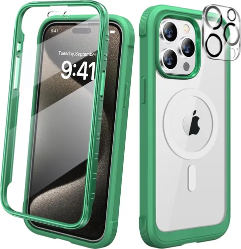 Miniatura 90 de Diaclara - Funda compatible con iPhone 11, carcasa resistente de cuerpo completo con protector de pantalla integrado sensible al tacto y Transparente