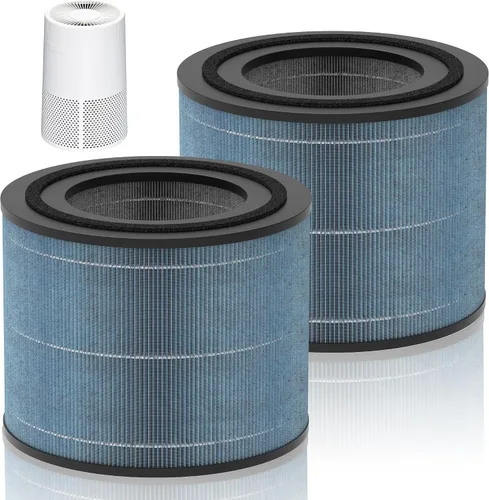 Miniatura 8 de AC2224A - Filtro de repuesto compatible con purificador de aire Amazon Basics AC2224A, sistema de filtración 3 en 1, filtro HEPA con carbón