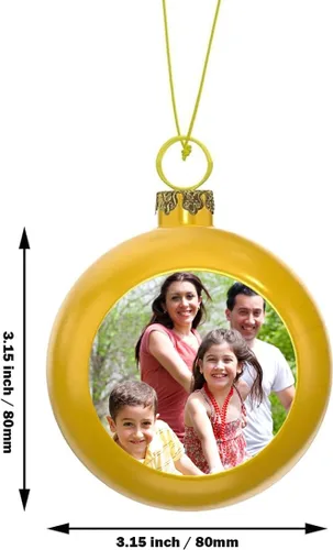 Adornos de bola de Navidad personalizados para añadir un texto y foto que desee – Imagen personalizada X'Mas árbol colgante decorativo | Fiestas de