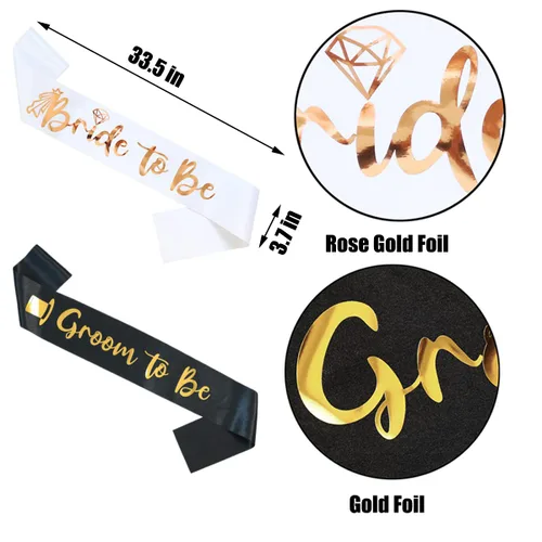 Miniatura 6 de 4 piezas de decoraciones de despedida de soltera para novia y novio, tiara/velo de corona, accesorios de fiesta de compromiso, regalos de despedida
