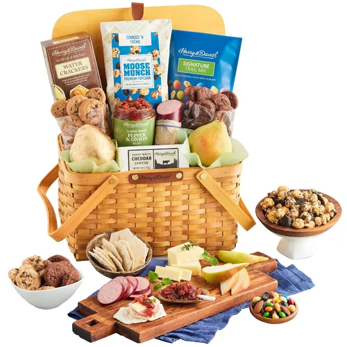 Harry & David Canasta de Picnic con Peras, Queso, Salchicha y Galletas