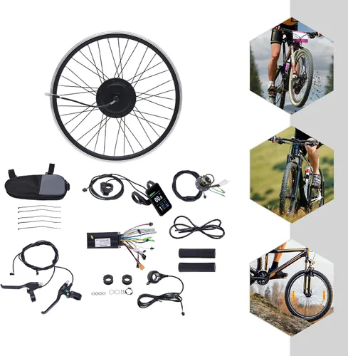 Miniatura 7 de Kit de conversión de bicicleta eléctrica 36 V 500 W 24 "Kit de rueda Ebike Controlador de modo dual Rueda delantera Kit de conversión de bicicleta