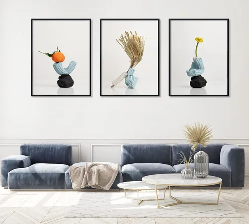 Miniatura 2 de ELSKER&HOME 22x28 Marco, Marcos para Póster 3 Pack Negro para Montaje en Pared Horizontal o Vertical, Resistente y a Prueba de Arañazos
