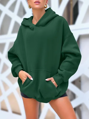Miniatura 12 de AUTOMET Sudaderas de gran tamaño con capucha de forro polar para mujer, camisas de manga larga, sudaderas con bolsillo para otoño 2025