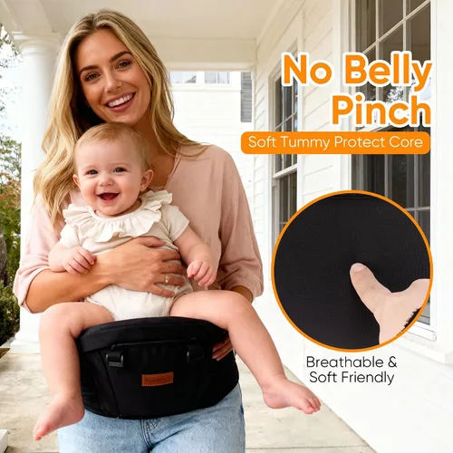 Miniatura 4 de Portabebés, 6 en 1, portabebés para recién nacidos a niños pequeños, portabebés con asiento de cadera soporte lumbar de 7 a 45 libras, portabebés