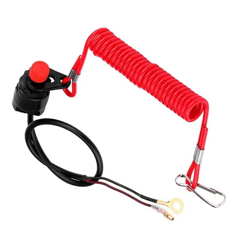 Miniatura 8 de Interruptor de apagado del motor, interruptor universal de parada de emergencia de encendido de motor fuera de borda de 12 V CC, interruptor
