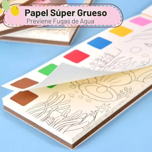 Miniatura 9 de Cavnewt Libro de Pintura de Acuarela de Bolsillo, 21 Páginas, Set de Libro para Colorear con Acuarela de Viaje para Niños de 3-8 Años, Regalos