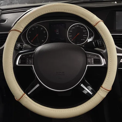 Miniatura 2 de CAR PASS cobertor de volante de piel de lujo de línea de conducción universal, Beige