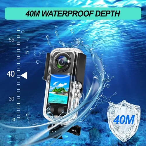 Miniatura 2 de Funda impermeable para cámara de acción Insta 360 one X3, carcasa protectora de buceo subacuático 40M con accesorios de soporte