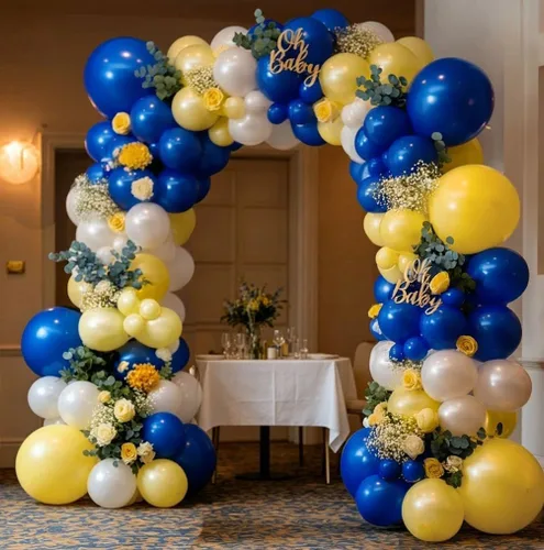 Miniatura 8 de Navy Blue Black Gold Balloon Arch Kit - Double Stuffed Dark Royal Blue Matte Black Balloon Garland with Metallic Gold for 2026 Graduation Men's