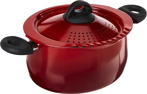 Miniatura 9 de Bialetti- 7265 Oval 5.5 cuarto de pasta olla con tapa de colador, antiadherente, 1, negro