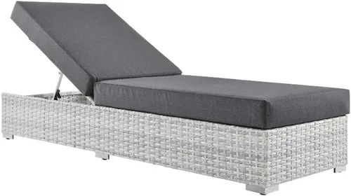 Miniatura 32 de Modway Convene - Otomana rectangular de mimbre para patio al aire libre, color gris claro