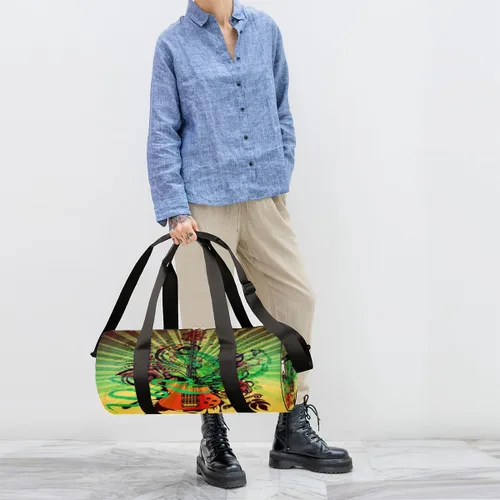 Miniatura 4 de Grunge - Bolsa de lona musical retro con correa de hombro desmontable, bolsa deportiva para gimnasio, bolsa deportiva para estudiantes, 17.6 x 9 x 9