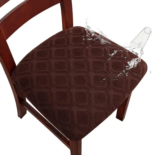 Miniatura 18 de Genina Fundas de asiento impermeables para sillas de comedor, fundas de asiento elásticas para sillas de comedor, extraíbles y lavables, fundas