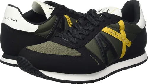 Miniatura 7 de AX ARMANI EXCHANGE Zapatos deportivos de cuero con logotipo para hombre Blanco